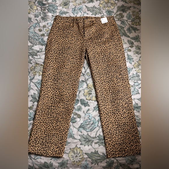 J.Crew Leopard Print Pants Size 32 Straight NWT Animal Print Statement Pants - Picture 3 of 5